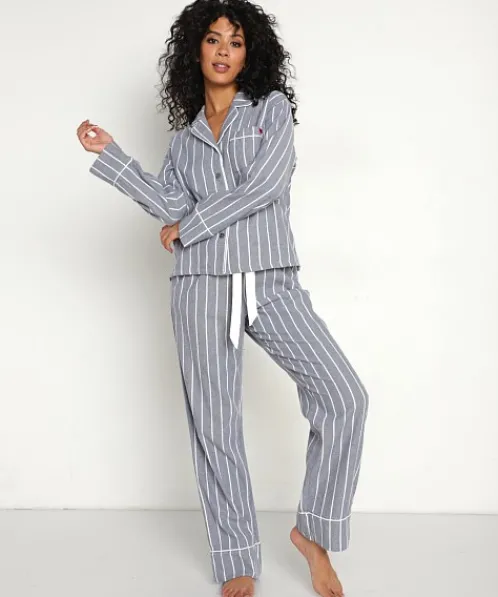 Z Supply Pj Sets>Sleep All Day Striped PJ Set Chambray Blue