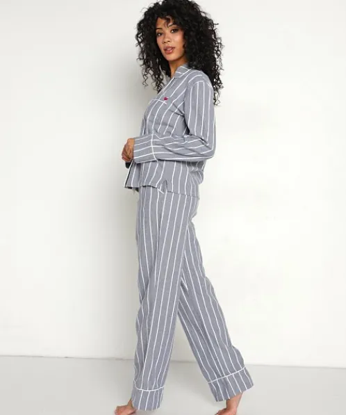Z Supply Pj Sets>Sleep All Day Striped PJ Set Chambray Blue