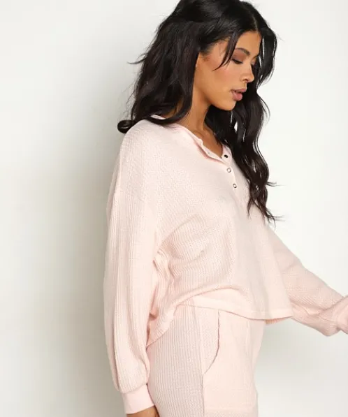 Z Supply Sleep Shirts | Tops>Snuggle Up Thermal LS Top Vintage Pink