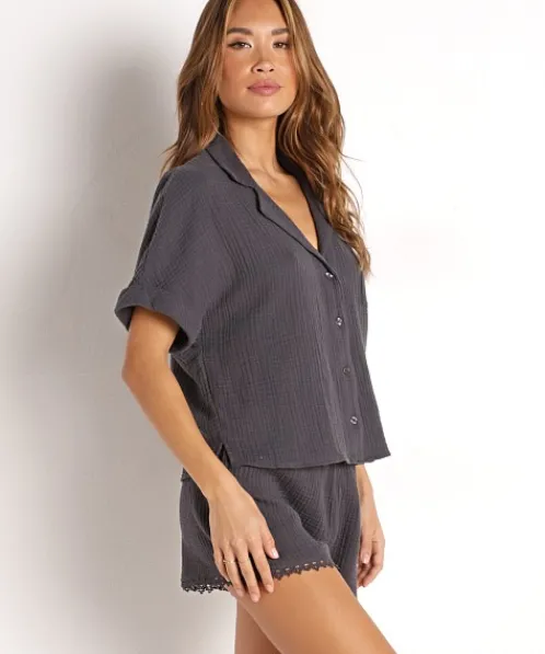Z Supply Shorts | Tops>Sweet Dream Gauze Set Washed Black