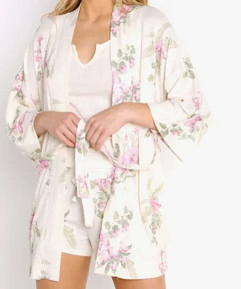Z Supply Robes>Vacay Robe Bone Floral